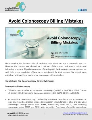 Avoid Colonoscopy Billing Mistakes