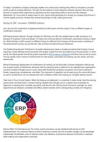 DevOps for SAP