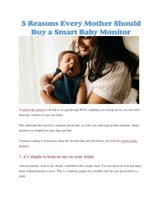 Smart baby monitor