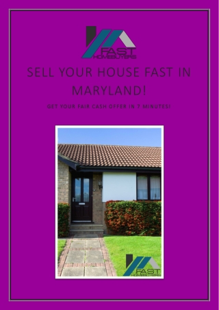 Sell your house fast in Maryland