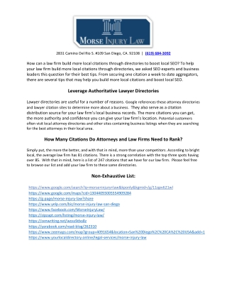 Morse Citations Full List