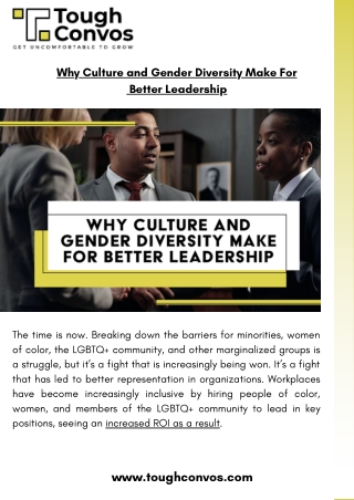 Why Culture and Gender Diversity Make For  Better Leadership