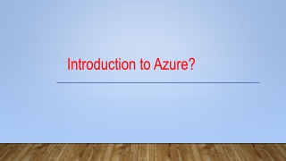 Introduction to Azure