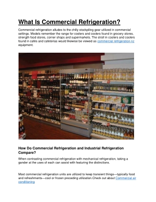 What Is Commercial Refrigeration