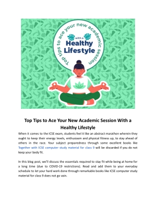 Top Tips to Ace Your New Academic Session With a Healthy Lifestyle