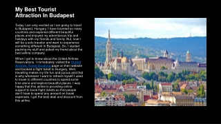 My Best Tourist Attraction In Budapest