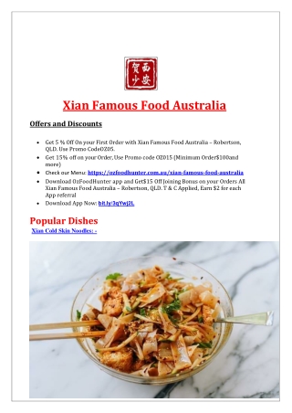 5% off - Xian Famous Food Australia Chinese Restaurant, QLD
