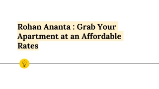 Rohan Ananta _ Grab Your Apartment at an Affordable Rates