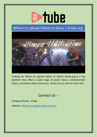 Where to Upload Videos to Share | Atube.org