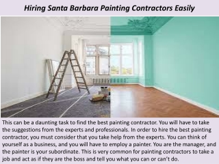 Hiring Santa Barbara Painting Contractors Easily