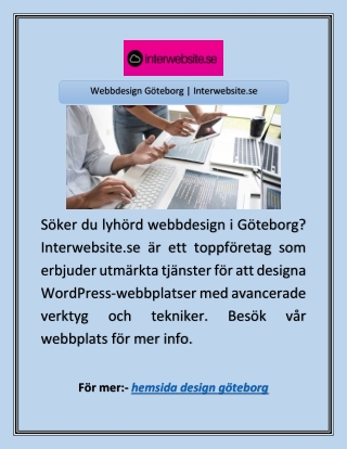 Webbdesign Göteborg | Interwebsite.se