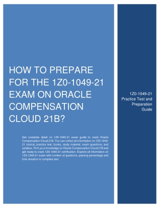 How to prepare for the 1Z0-1049-21 Exam on Oracle Compensation Cloud 21B?