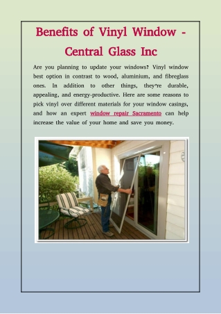 Benefits of Vinyl Windows - Central Glass Inc