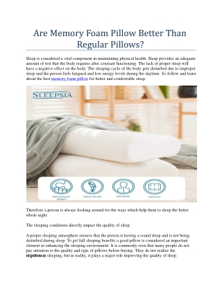 Are Memory Foam Pillow Better Than Regular Pillows