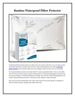 Bamboo Waterproof Pillow Protector