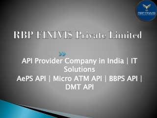 Start integrating with the topmost API Provider Company | RBP Finivis