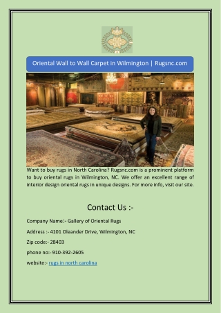 Oriental Wall to Wall Carpet in Wilmington | Rugsnc.com