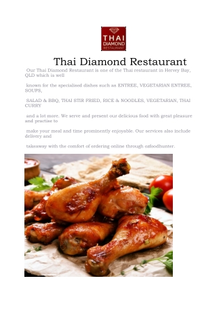 5% Off - Thai Diamond Restaurant Hervey Bay Menu, QLD