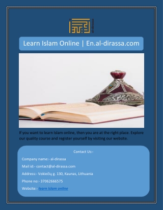 Learn Islam Online | En.al-dirassa.com