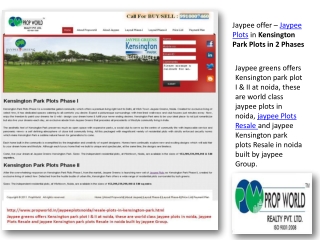 Jaypee Plots-Jaypee Plots Noida-9910007460-Jaypee Kensington