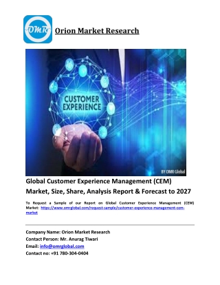 Global Customer Experience Management (CEM) Market Trends, Size, Competitive Ana