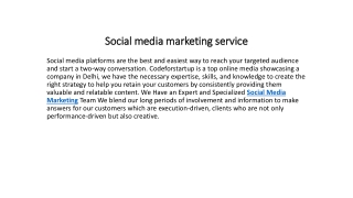 Social media marketing service