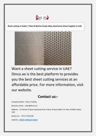 Sheet cutting in Dubai | Plain & Marine Grade Alloy Aluminium Sheet Supplier in