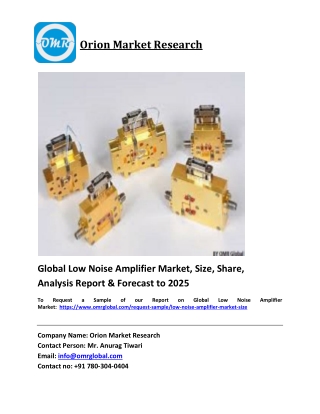 Global Low Noise Amplifier Market Trends, Size, Competitive Analysis and Forecas