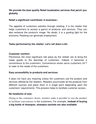 Professional retail localization services