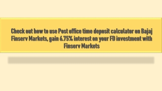 Post Office Time Deposit calculator