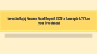 Bajaj finance fixed deposit