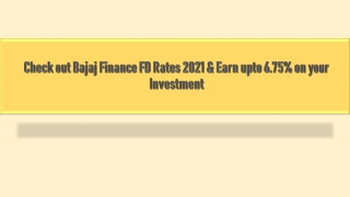 Bajaj Finance FD rates 2021