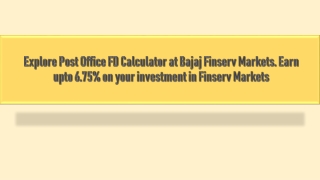Post office FD Calculator