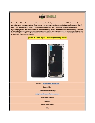 Iphone XR Screen RepairMobilerepairfactory.com.au