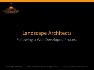 Landscape Architects: Following a Well Developed Process
