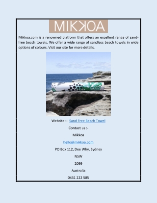 Sand Free Beach Towel | Mikkoa.com
