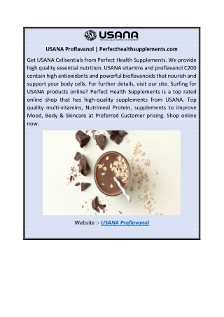 USANA Proflavanol | Perfecthealthsupplements.com