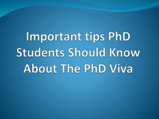 What should I do to prepare for PhD Viva?