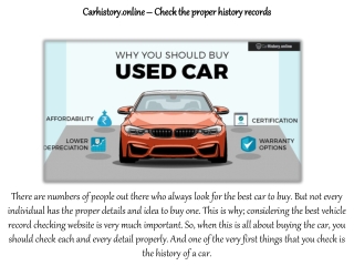 Carhistory.online – Check the proper history records