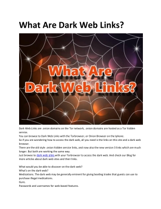 What Are Dark Web Links