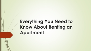 Everything You Need to Know about Renting an Apartment