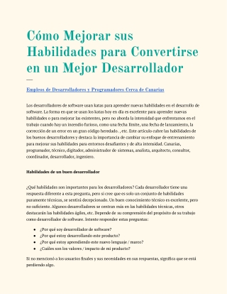 Empleos de Desarrolladores y Programadores Cerca de Canarias