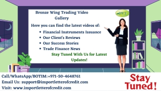 Infographic: Bronze Wing Trading Video Gallery