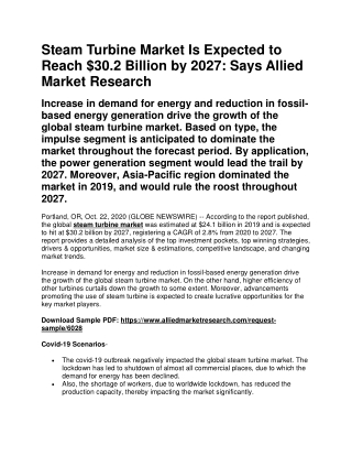 Steam Turbine Market Is Expected