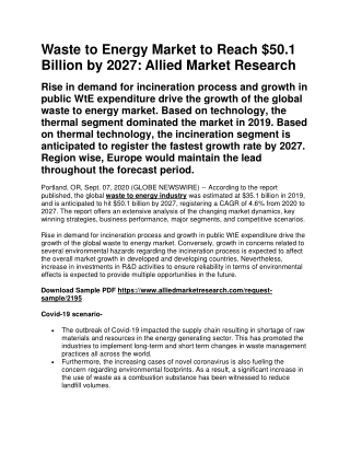 Waste to Energy Market
