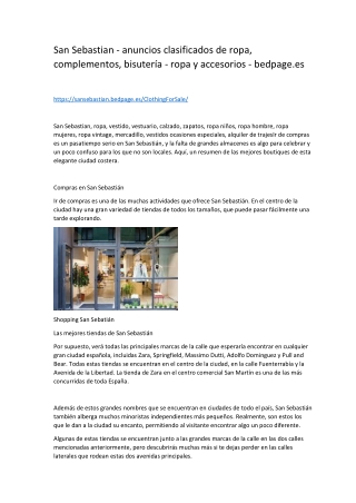 San Sebastian - anuncios clasificados de ropa, complementos, bisutería - ropa y accesorios - bedpage.es-converted