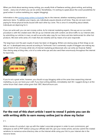 Independent Academic Essay Writers  Earn Money Online