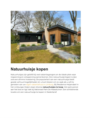 Natuurhuisje kopen