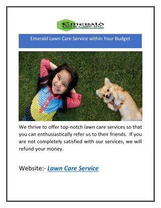 Emerald Lawn Care Service within Your Budget