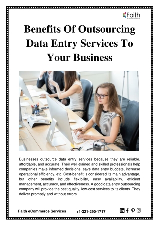Benefits Of Outsourcing Data Entry Services To Your Business